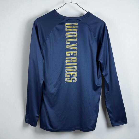 Champion Michigan Wolverine Long Sleeve Shirt - Size Medium Blue Maize Unisex - Picture 3 of 8